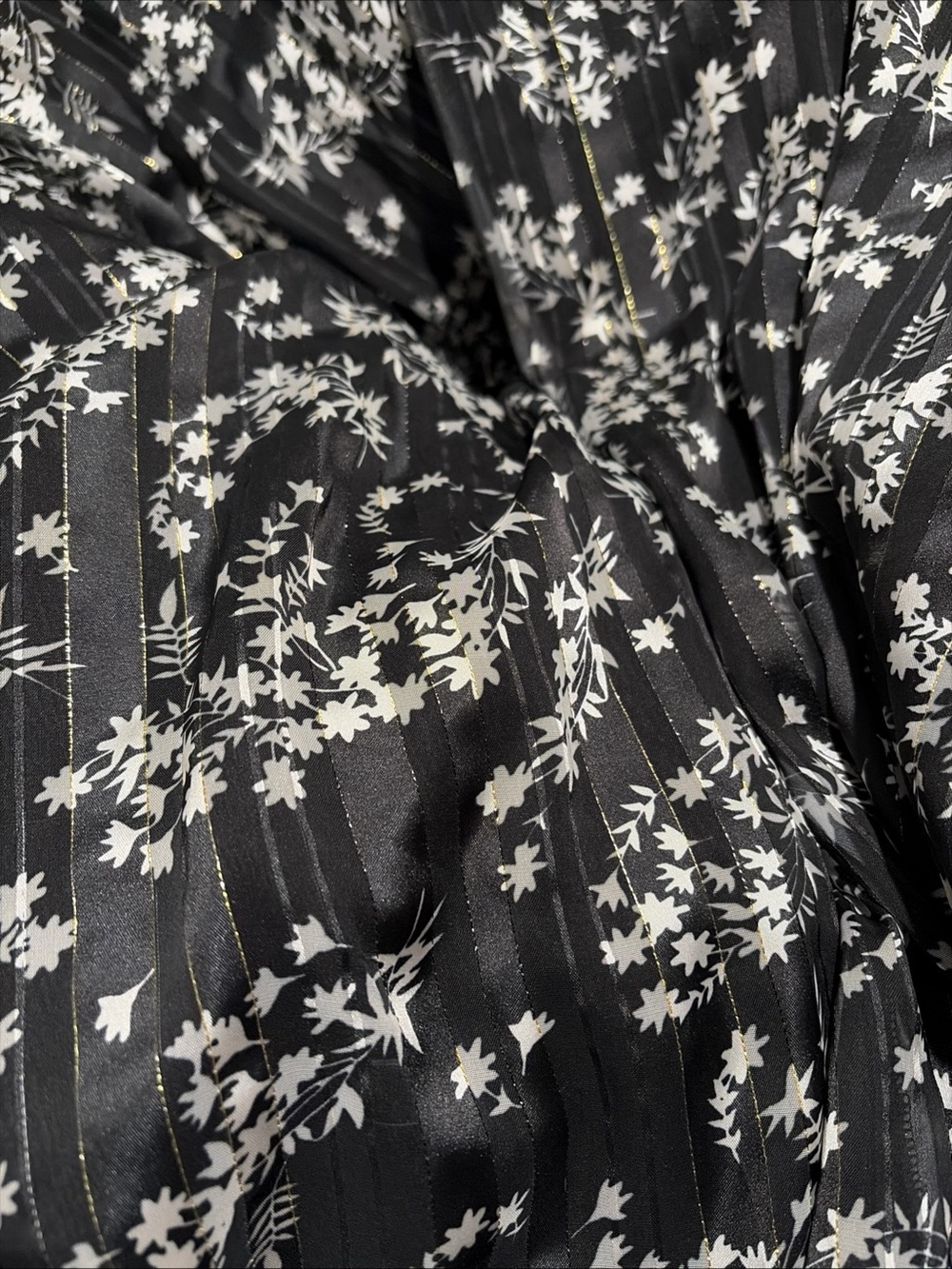 CIEBON Floral Metallic Long Sleeve Wrap Maxi Dress w/ Pockets Resort Beach - Picture 6 of 8